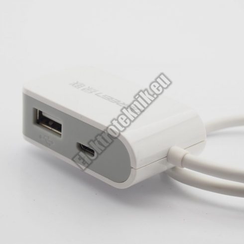 19007 2 portos OTG USB HUB, microUSB 2.0-vel, fehér