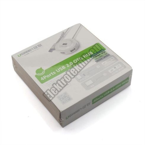 19011 4 portos OTG képes USB HUB, fehér