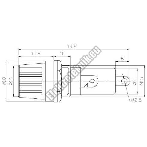 2061L Biztosíték tartó 6,4 x 30 