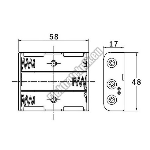 2064B Hármas AA elemtartó