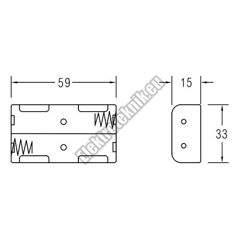 2074L 2-es AA elemtartó