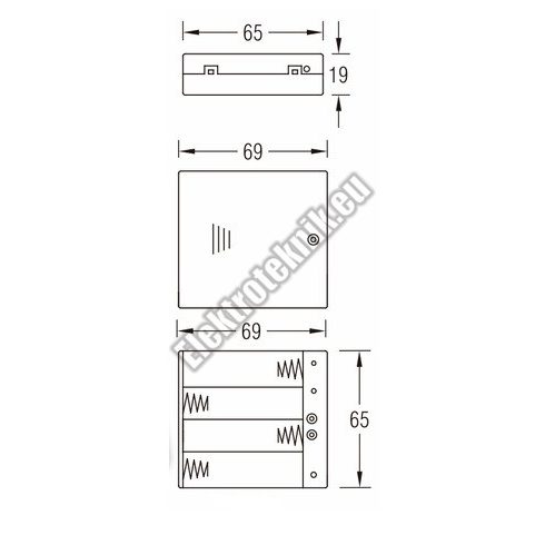 2146L 4-es AA elem tartó beépített kapcsolóval 