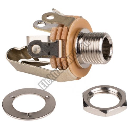 4048 6,3mm sztereo jack aljzat beépíthető kapcsolós
