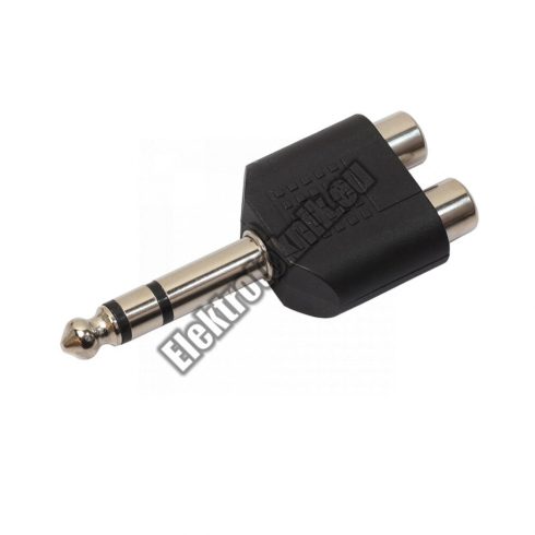 4107 JACK dugó 6,3mm sztereo - 2 RCA aljzat.