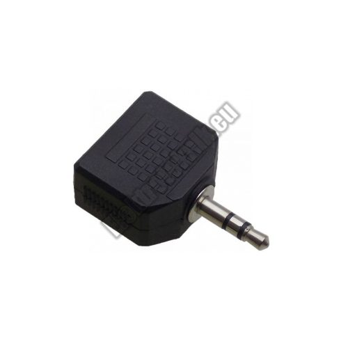 4109D 3.5mm sztereó jack dugó - 2x 3.5mm jack aljzat adapter 