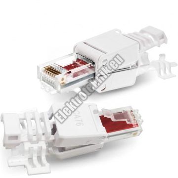   5003D RJ45 szerszám nélkül szerelhető moduláris dugó 8P8C CAT6, CAT7 UTP tömör erű kábelre