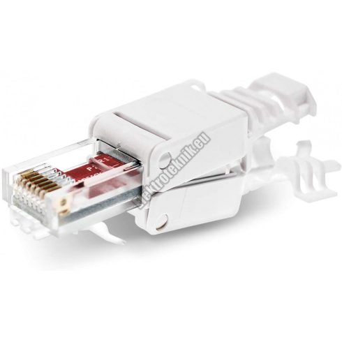 5003D RJ45 szerszám nélkül szerelhető moduláris dugó 8P8C CAT6, CAT7 UTP tömör erű kábelre