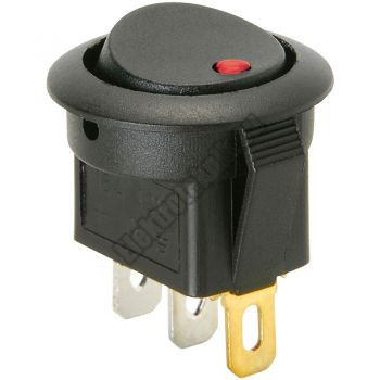 5430RD 1ák.3p.2áll.Billenő kapcsoló.12V/16A.Piros LED világítással.