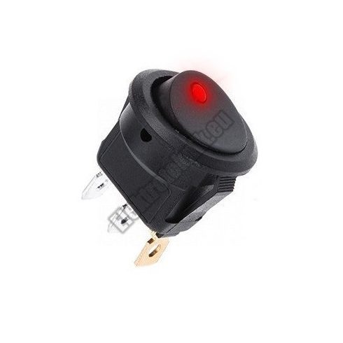 5430RD 1ák.3p.2áll.Billenő kapcsoló.12V/16A.Piros LED világítással.