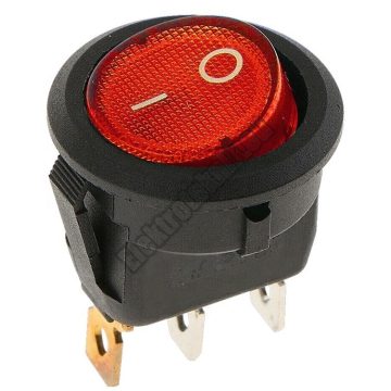  5431RD 1ák.3p.2áll.Világító billenő kapcsoló.12V/16A.Piros világítással. 