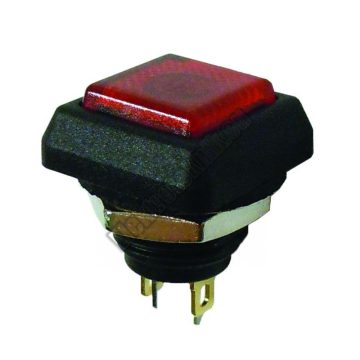   54947 1ák.2p.Világító nyomógomb záró.Piros világítással.OFF-(ON).