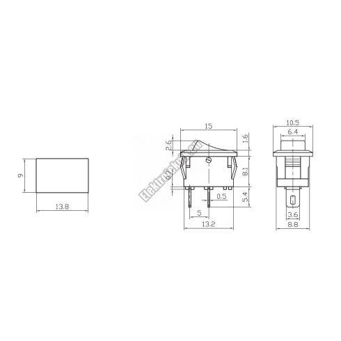 5501 1ák.2p.2áll.Mini billenő kapcsoló.250V/1A.