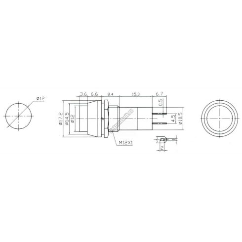 5535 1ák.2p.Nyomógomb záró.250V/1A.OFF-(ON). 