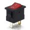   5564B 1ák.3p.2áll.Világító billenő kapcsoló.250V/6.5A.Piros világítással.