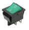   5587GR 2ák.4p.2áll.Világító billenő kapcsoló.250V/15A.Zöld világítással.
