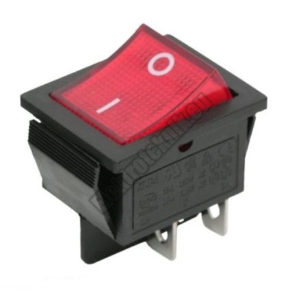 5587RD 2ák.4p.2áll.Világító billenő kapcsoló.250V/15A.Piros világítással.