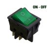 5588-C 2ák.4p.2áll.Világító billenő kapcsoló.250V/15A.Zöld világítással.
