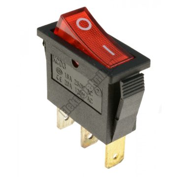   5594RD 1ák.3p.2áll.Világító billenő kapcsoló.12V/20A.Piros világítással.