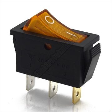   5594YE 1ák.3p.2áll.Világító billenő kapcsoló.12V/20A.Sárga világítással. 