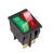5599RG 2ák.6p.2áll.Dupla világító billenő kapcsoló.250V/15A.Zöld,Piros világítással.