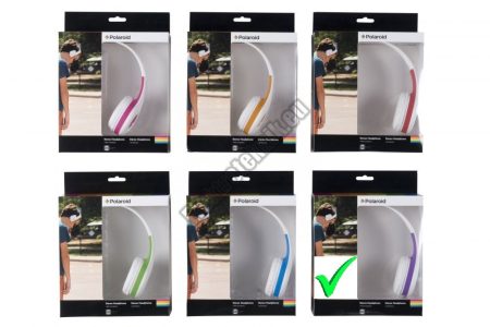 80170PE Fejhallgató mikrofonnal, POLAROID lila