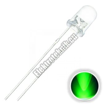 92327GR 3mm zöld LED