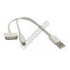 92510 USB kábel USB "A" dugó - mikro USB dugó + Dock connector dugó