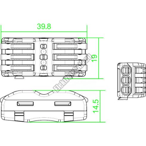 C103-3 Oldható vezeték összekötő 2X3 pólusú.