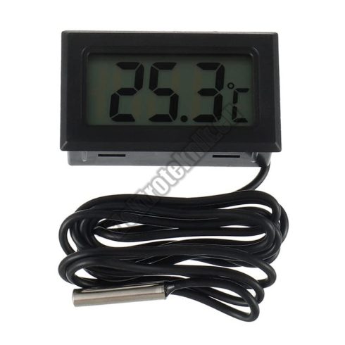 D002BK LCD mini hőmérő fekete