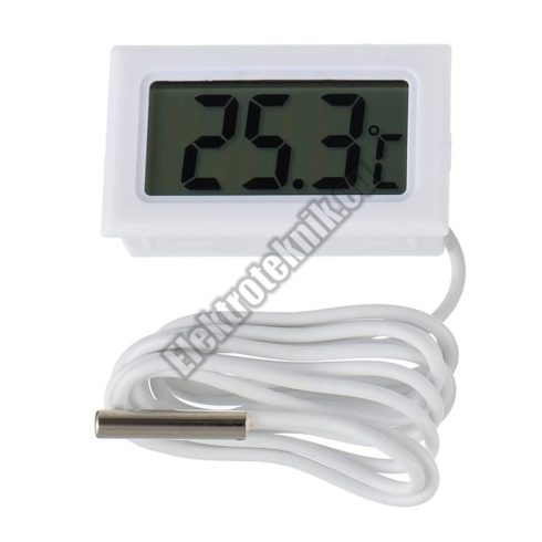 D002WH LCD mini hőmérő fehér