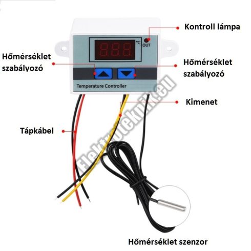 D005 Digitális hűtő-fűtő termosztát 220V 