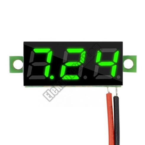 D009GR Mini digitális feszültségmérő zöld 3-30V (2 vezetékes)