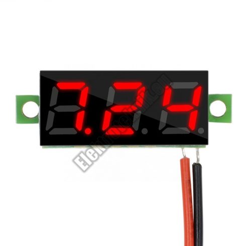 D009RD Mini digitális feszültségmérő piros 3-30V (2 vezetékes)