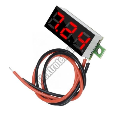 D009RD Mini digitális feszültségmérő piros 3-30V (2 vezetékes)