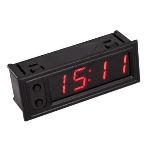 D013RD Digitális feszültségmérő, hőmérő, óra piros