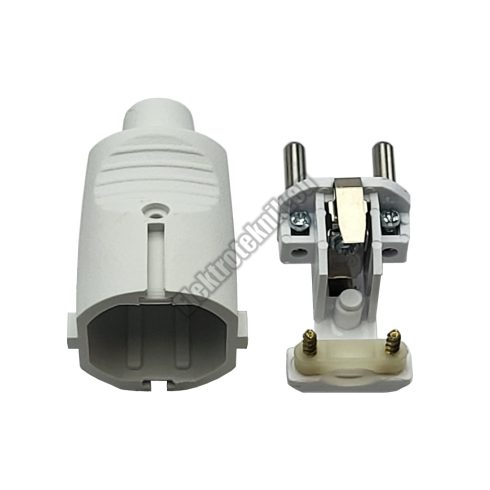 D8550-04W Földelt hálózati lengő dugó gumírozott 250V.