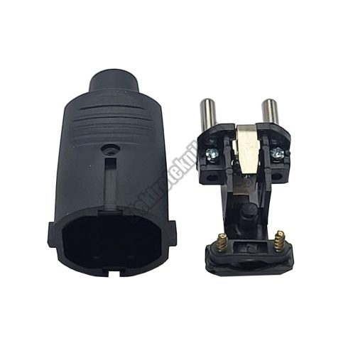 D8550-04 Földelt hálózati lengő dugó gumírozott 250V. 