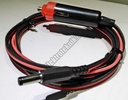 DCC-05 Autó tápcsatlakozó 2,5mm DC dugóval (2m)