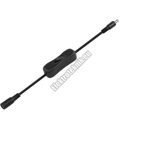 E018  DC  5,5/ 2,1 mm dugó-aljzat kábel kapcsolóval.