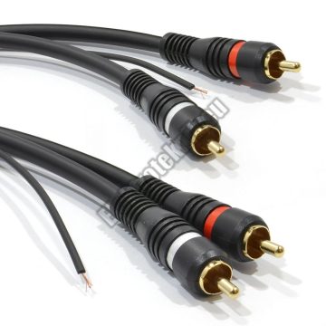   E136-1 RCA kábel 2RCA dugó - 2RCA dugó földelő szállal 1m.