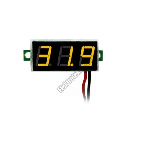 E228YE Mini digitális feszültségmérő Sárga 2.5-30V (2 vezetékes)