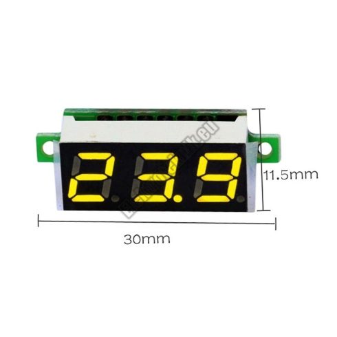 E228YE Mini digitális feszültségmérő Sárga 2.5-30V (2 vezetékes)