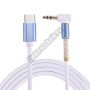 E244WH Aux kábel 90 fokos jack dugó-  USB-C dugó 	