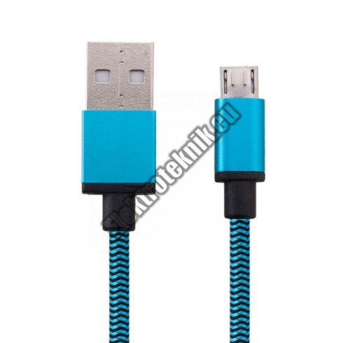 E252BL Harisnyázott microUSB kábel 