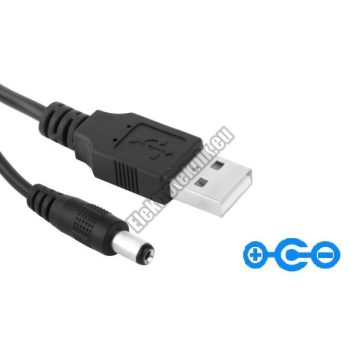 E260 USB 2.0 dugó-DC 5,5/2,1/11mm Dugóval szerelt kábel