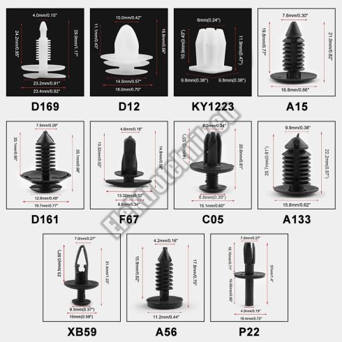 E296 Autó Patent rögzitő készlet