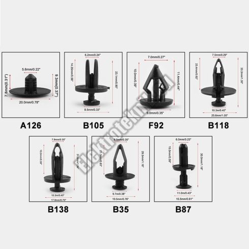 E296 Autó Patent rögzitő készlet