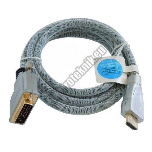 ECH-126A-S DVI-D dugó-HDMI dugó, szerelt kábel 1,5m