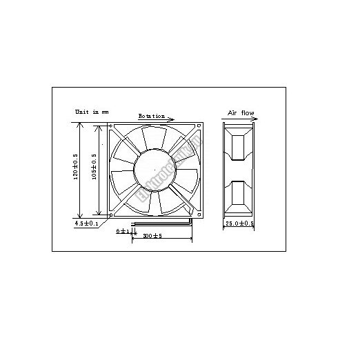 FD12025 12V Ventilátor 120x120x25
