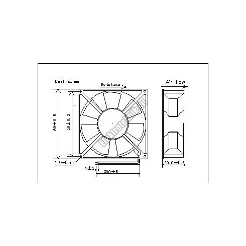 FD6020 12V  Ventilátor 60x60x20